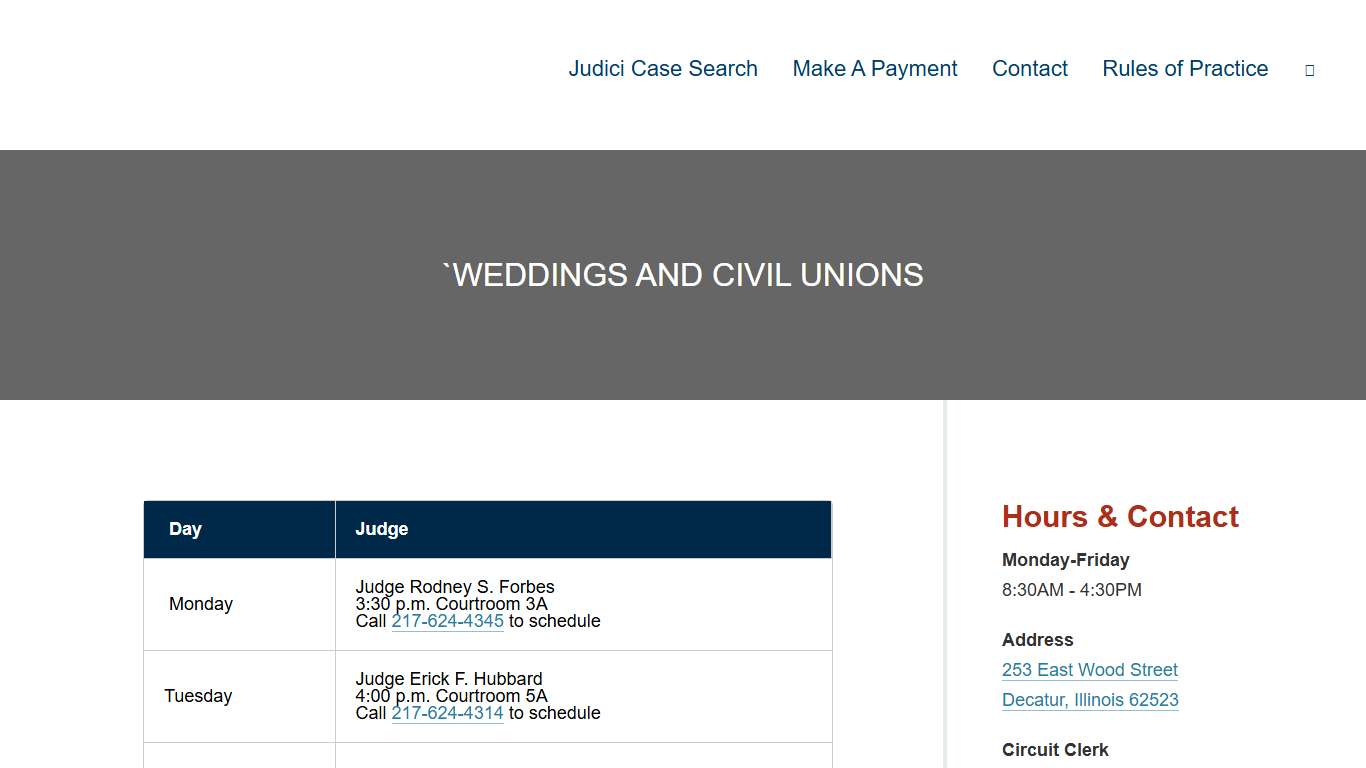 macon county circuit clerk weddings and civil unions